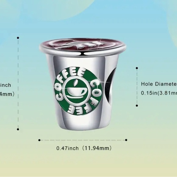 New Sterling Coffee Cup Charm - Picture 3 of 3